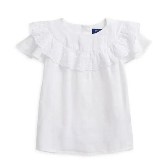 POLO RALPH LAUREN
Big Girls Ruffled Short Sleeves Top size 12 (b18) - Picture 1 of 6
